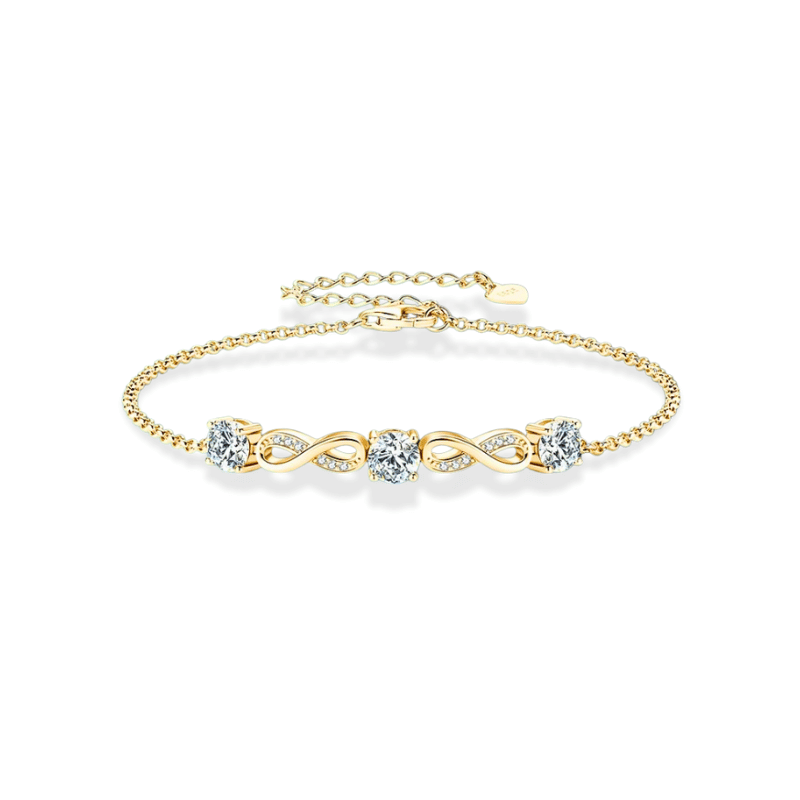 18k Gold Plated Moissanite Infinity Bracelet