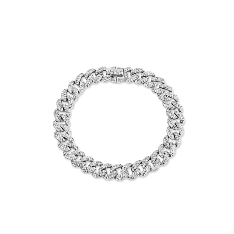 Moissanite Cuba Chain Bracelet Unisex