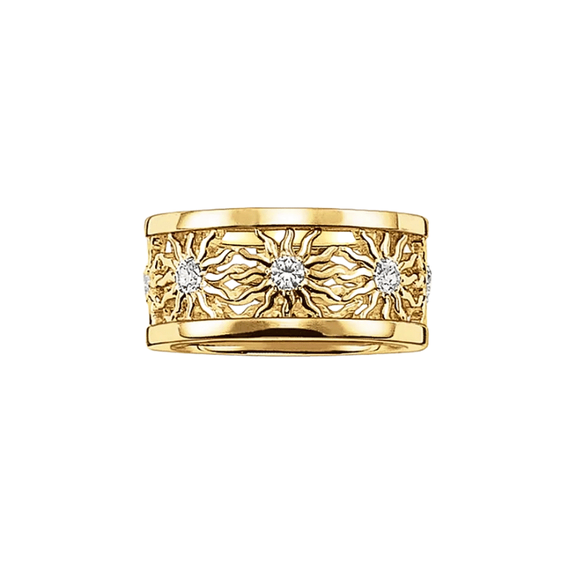 Golden Sun Sterling Silver Band Ring