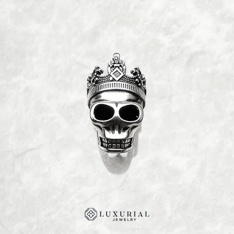 Skull Crown Silver Pendant