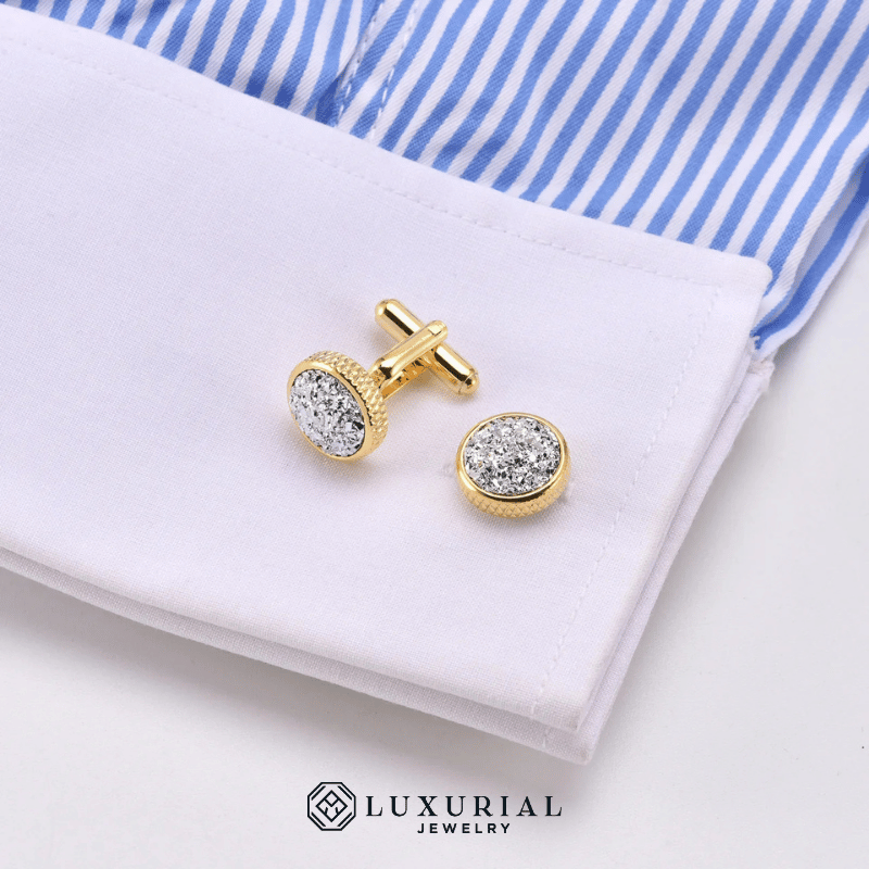 Crystal Round Cufflinks