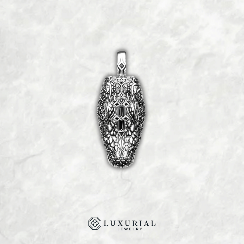 Crocodile Head Pendant 925 Sterling Silver