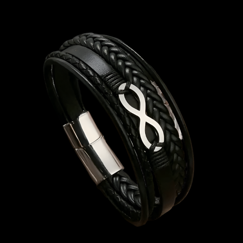 Infinity Leather Bracelet for Men