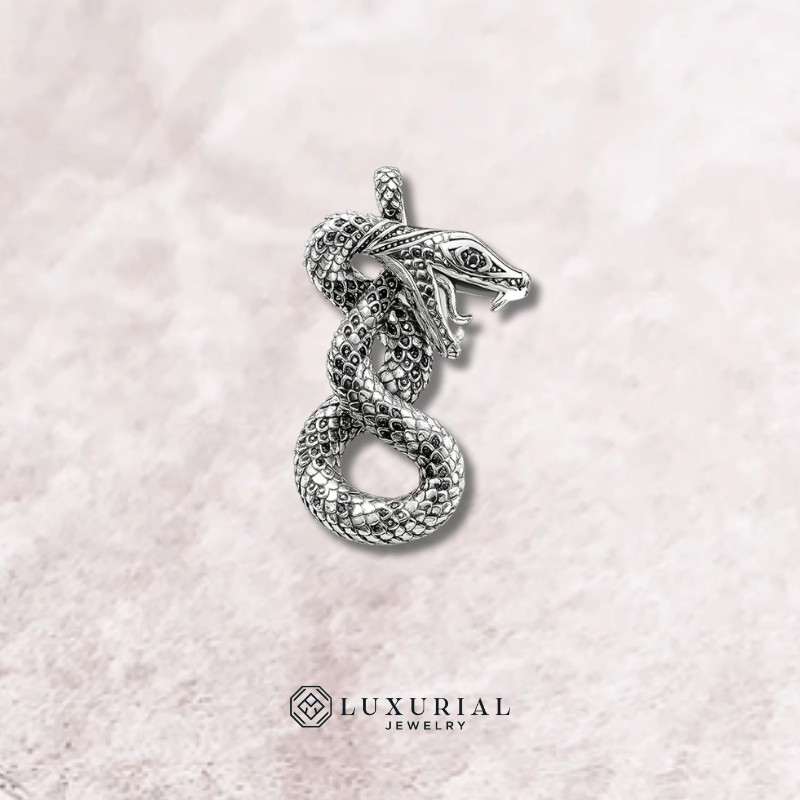 Silver Python Pendant Jewelry