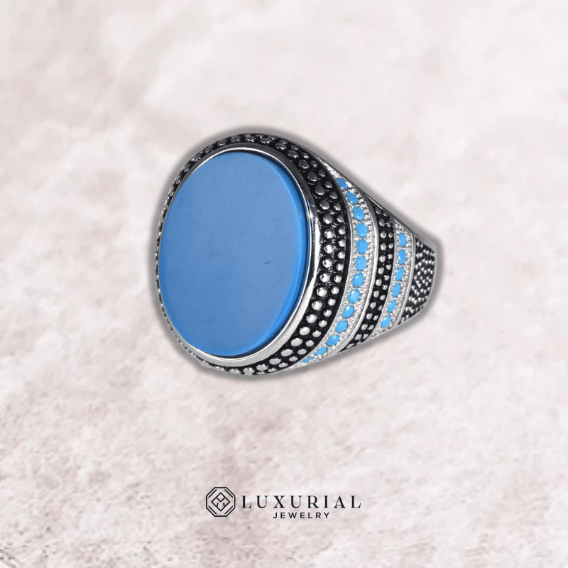 Men's Silver Turquoise Ring