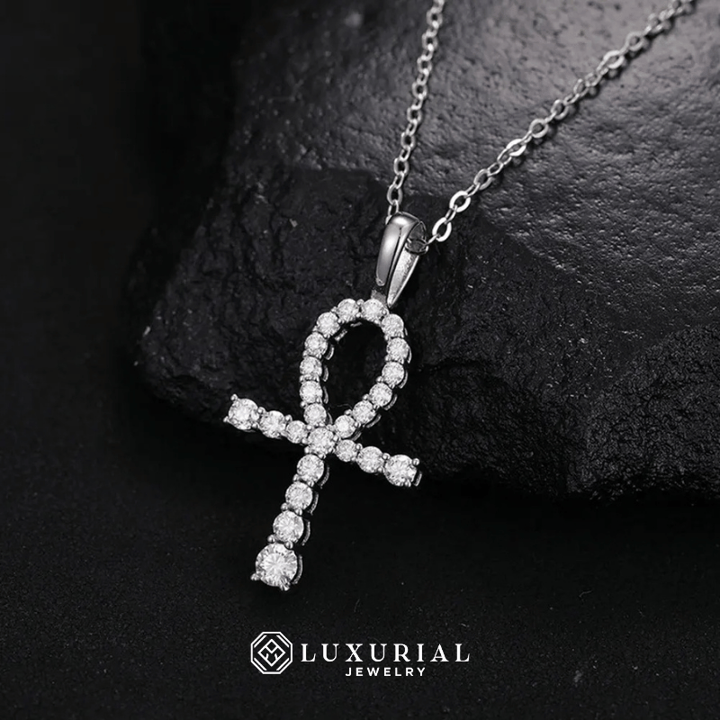 Moissanite Cross Pendant Necklace