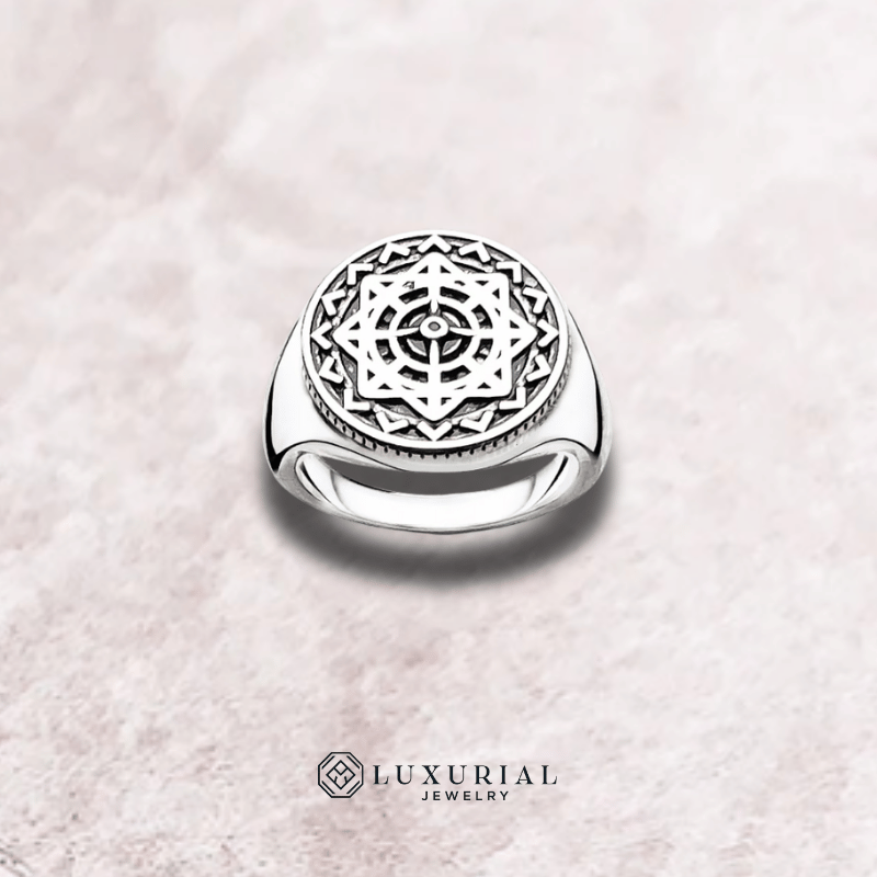 Vintage Silver Compass Ring