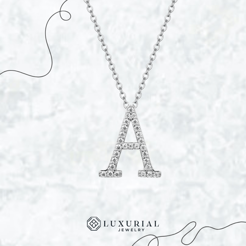 Moissanite Letter Pendant 925