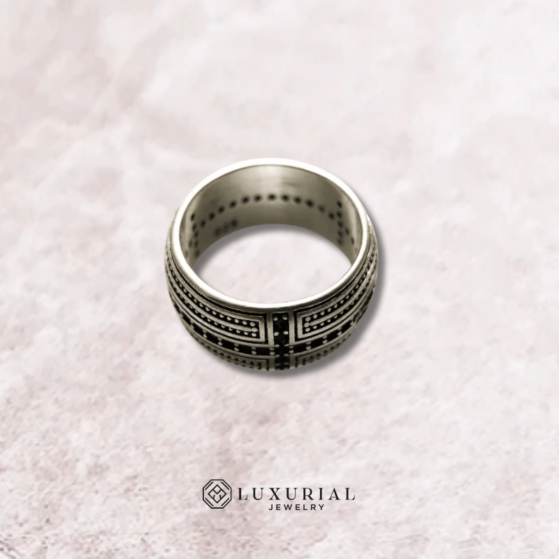 Black Cross Ring –Sterling Silver Jewelry | Trendy Wedding Band