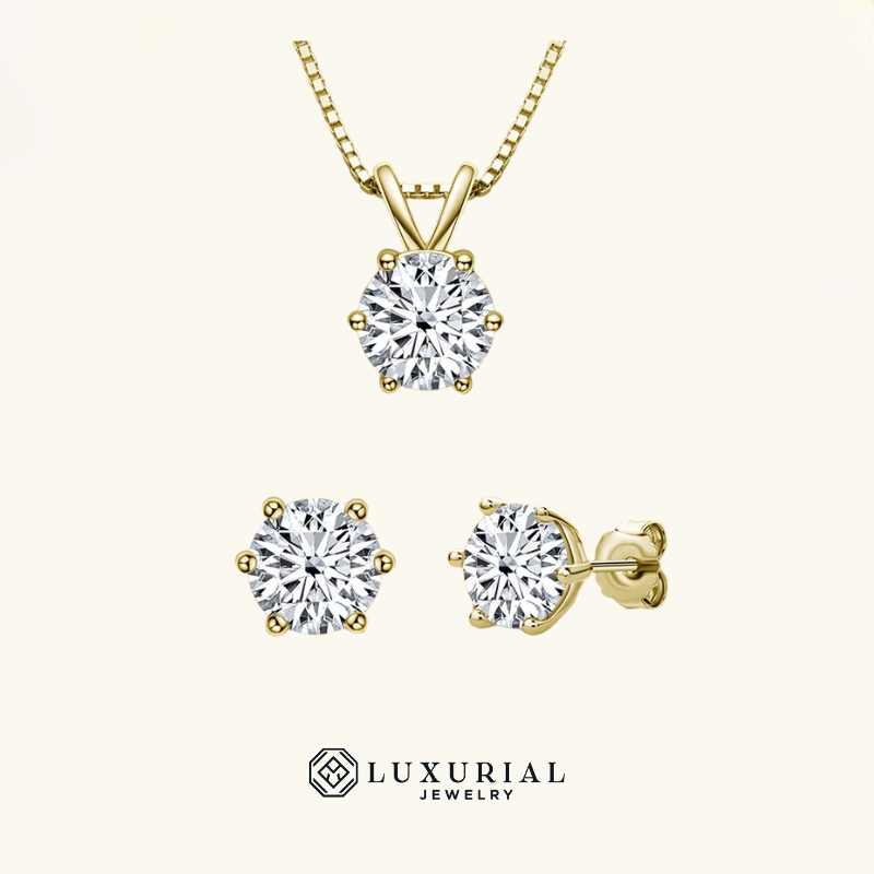 Celestial Dream Duo Moissanite Pendant Necklace & Earrings