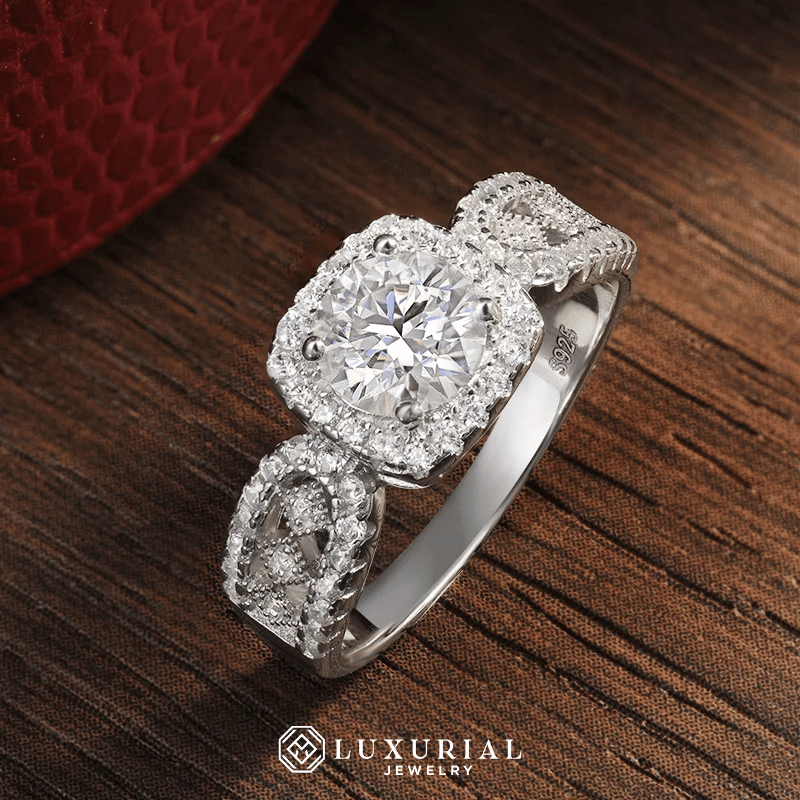 1CT Moissanite Ring 925 Silver