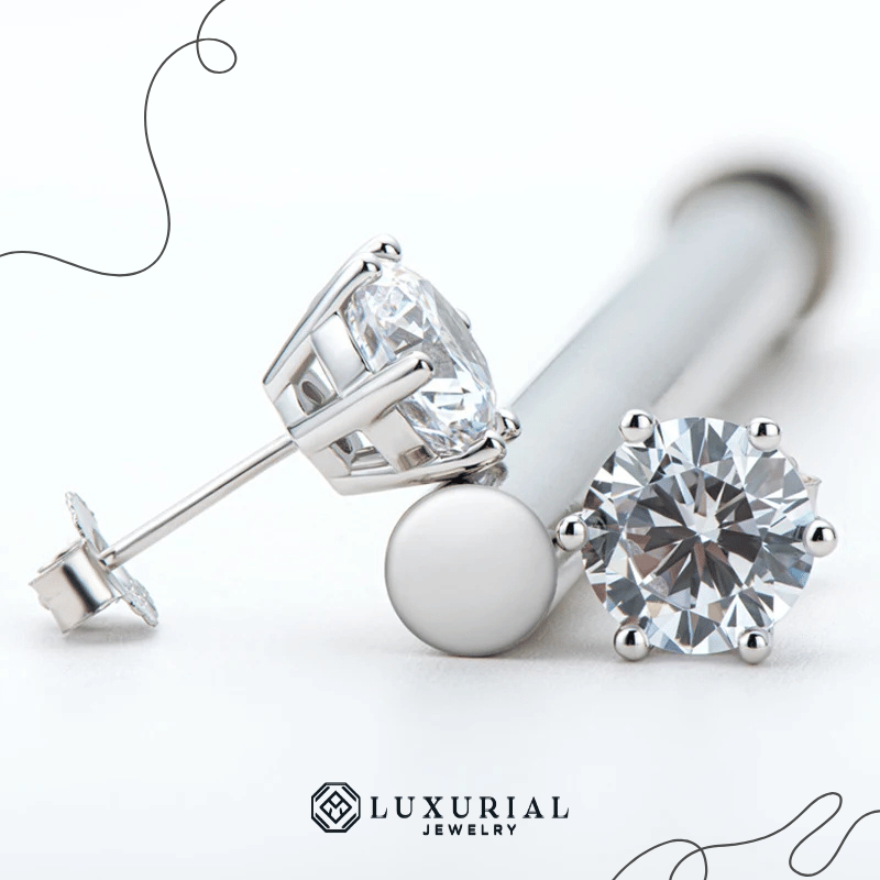 Moissanite 925 Silver Stud Earrings