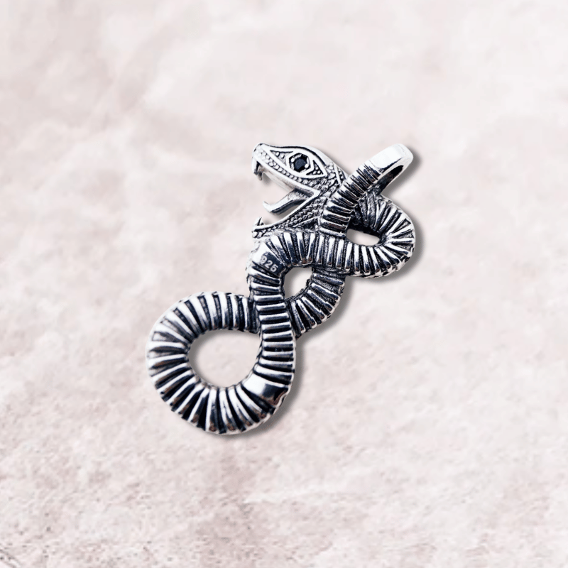Silver Python Pendant Jewelry