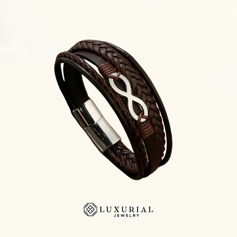 Infinity Leather Bracelet for Men