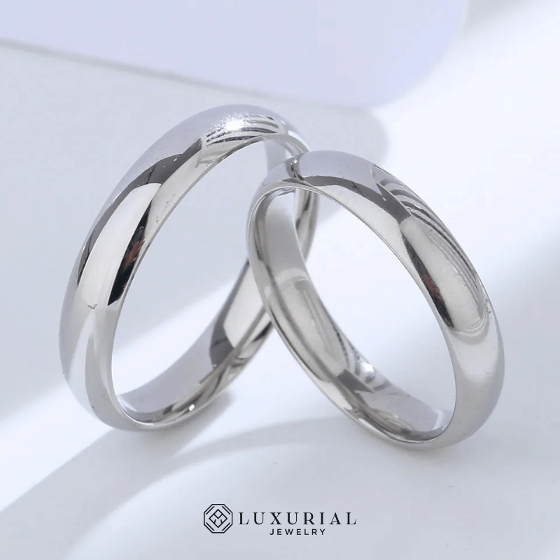 Sterling Silver Couples Ring Sets | Classic Wedding Bands | Simple Elegant Design