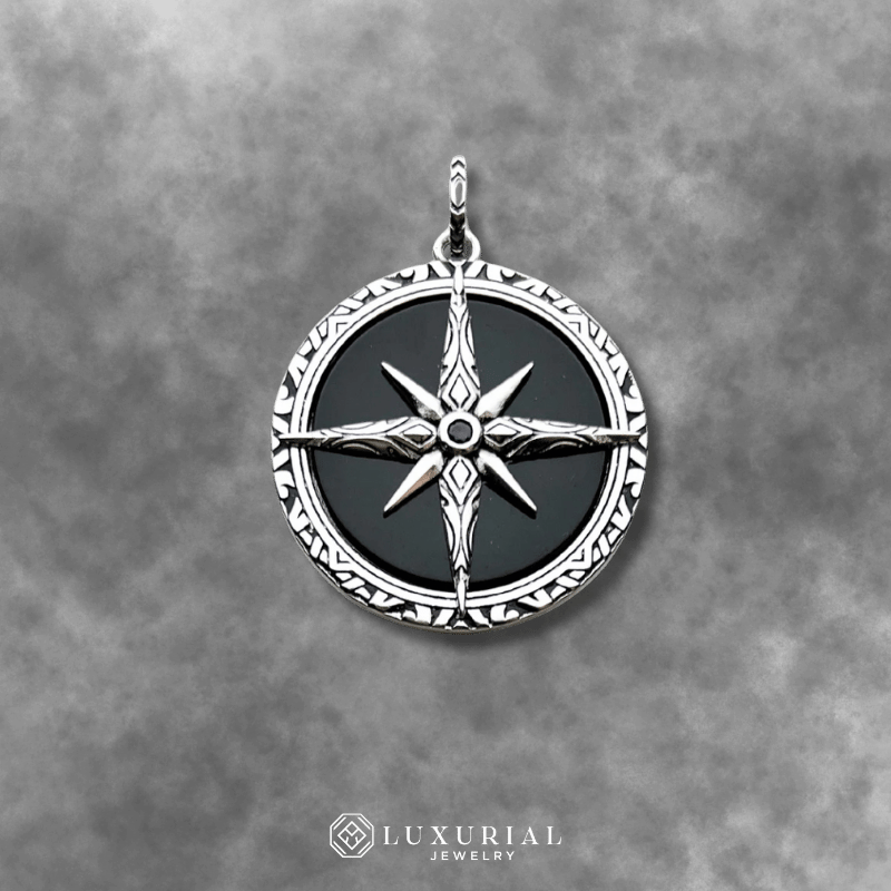 Vintage Silver Compass Pendant