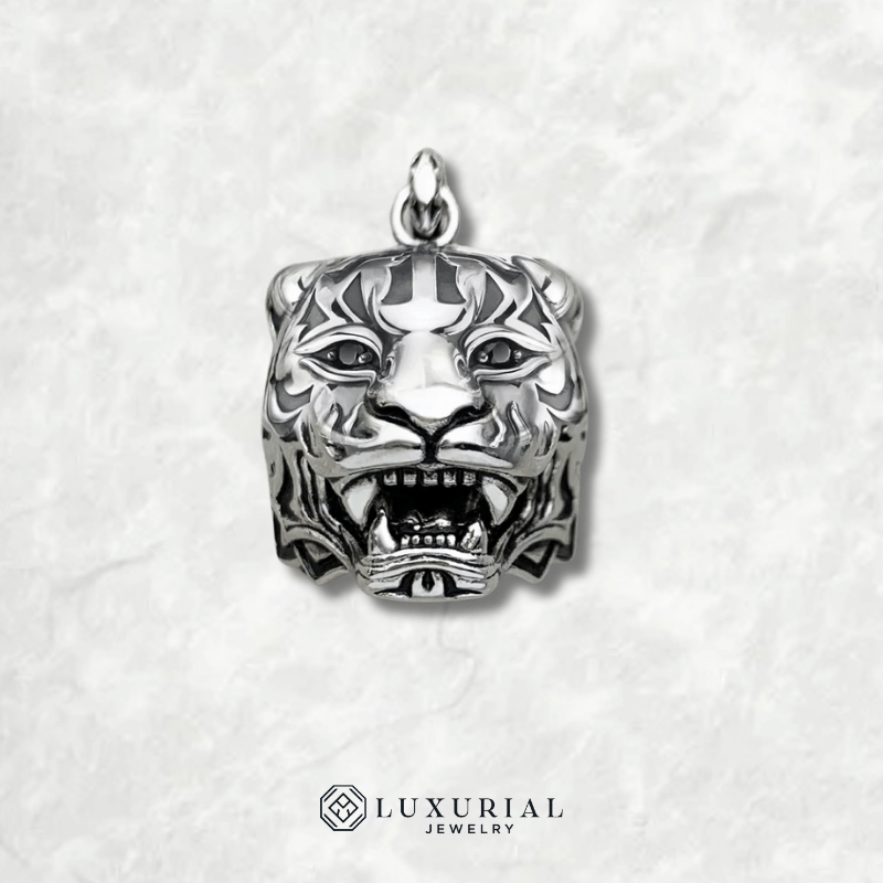 Blackened Tiger Silver Pendant