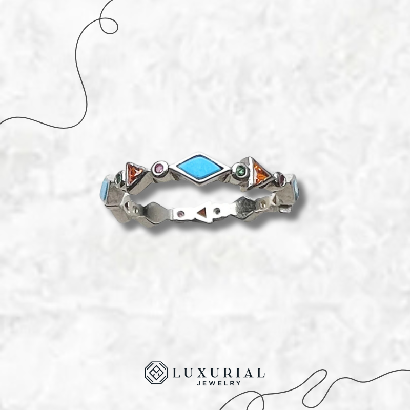 Turquoise Bohemian Silver Ring