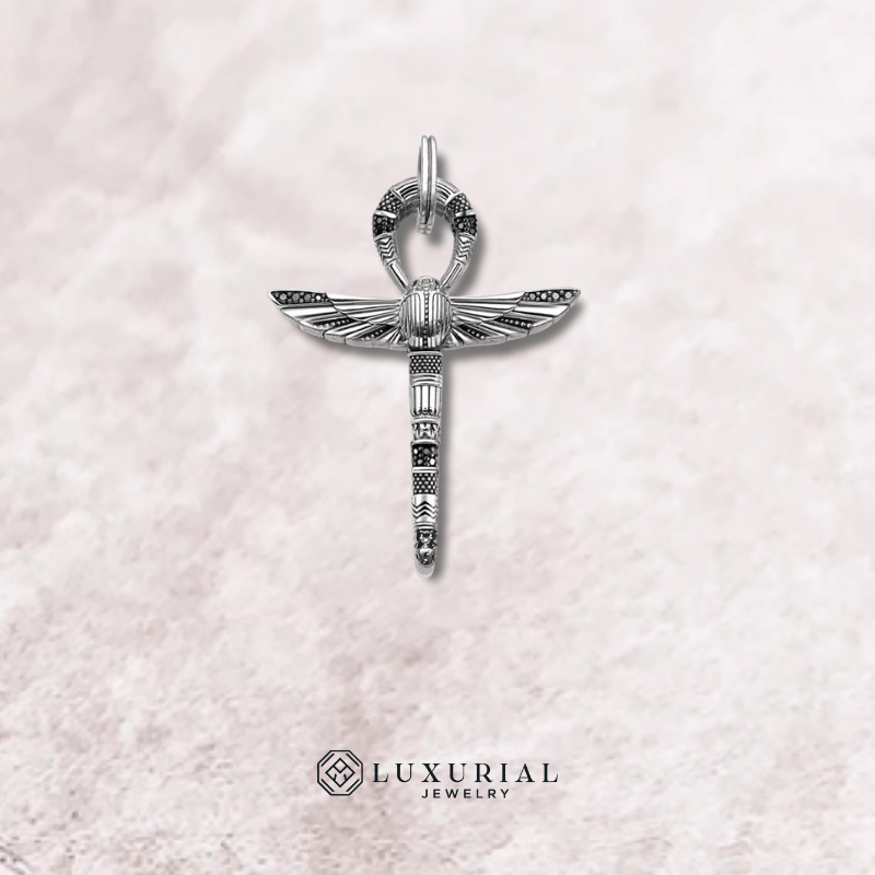 Vintage 925 Sterling Silver Scarab Pendant