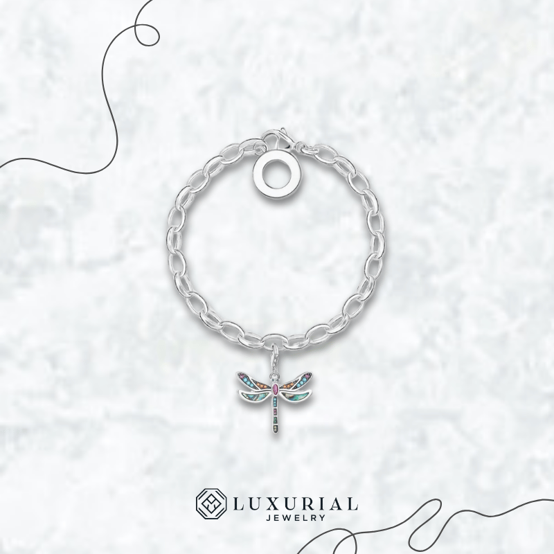 925 Sterling Silver Dragonfly Charm Bracelet | Bohemian Summer Jewelry Gift for Women