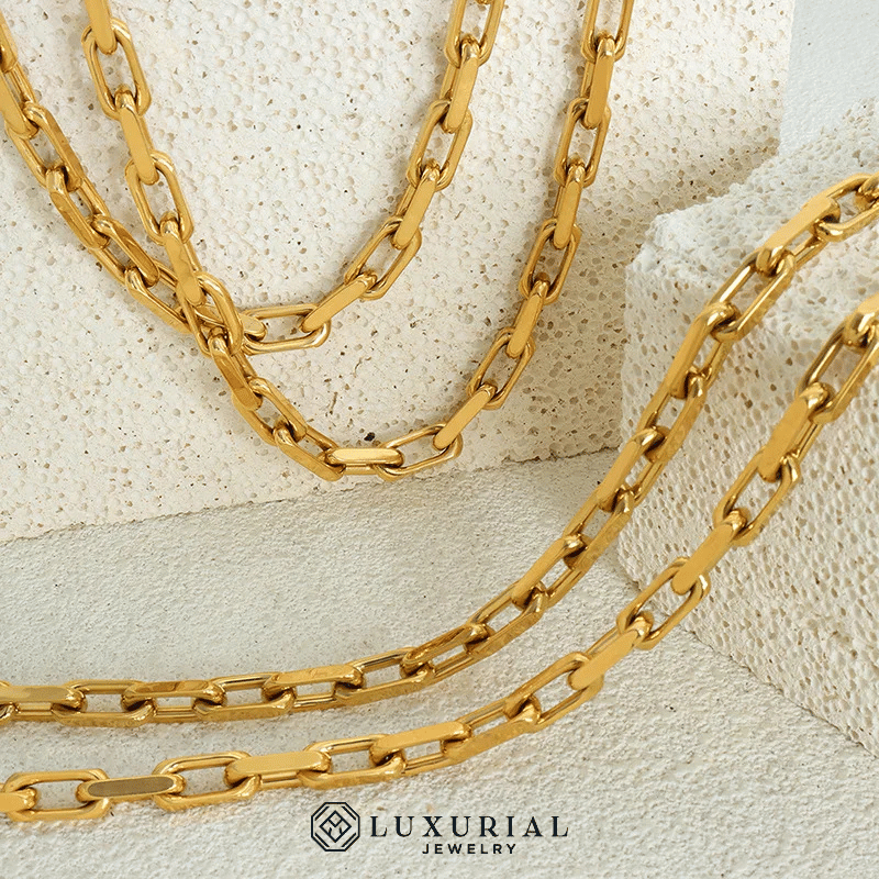 Gold-Plated Luxury Necklace & Bracelet Set