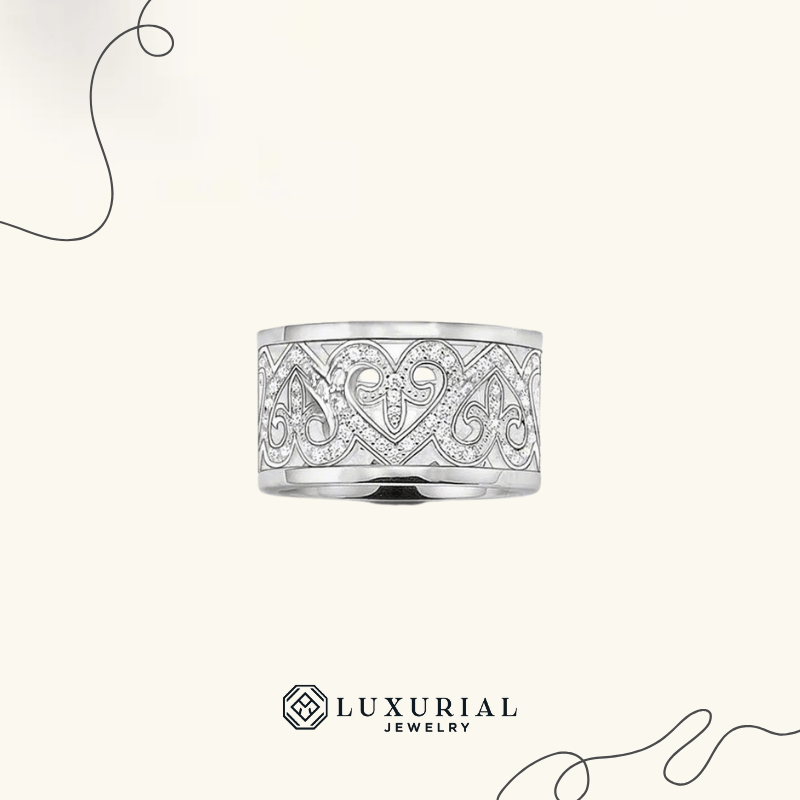 Arabesque Hearts Silver Ring