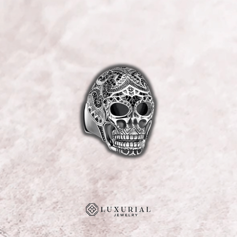 Maori Skull Silver Ring