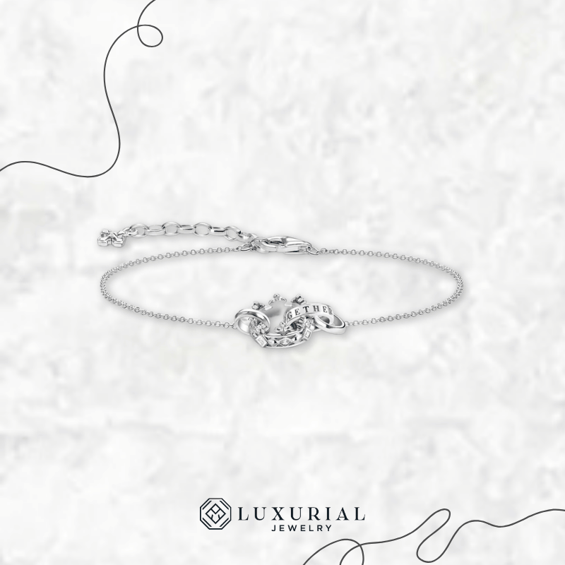 925 Sterling Silver Crown Link Bracelet | Romantic Anniversary Gift for Women