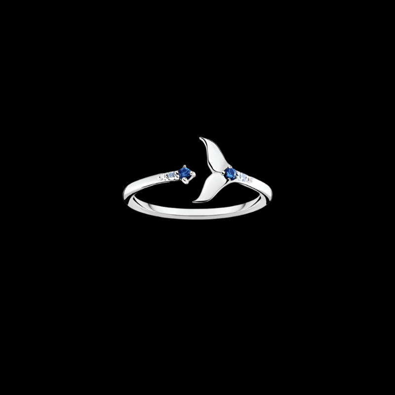 Dolphin Tail Silver Ring