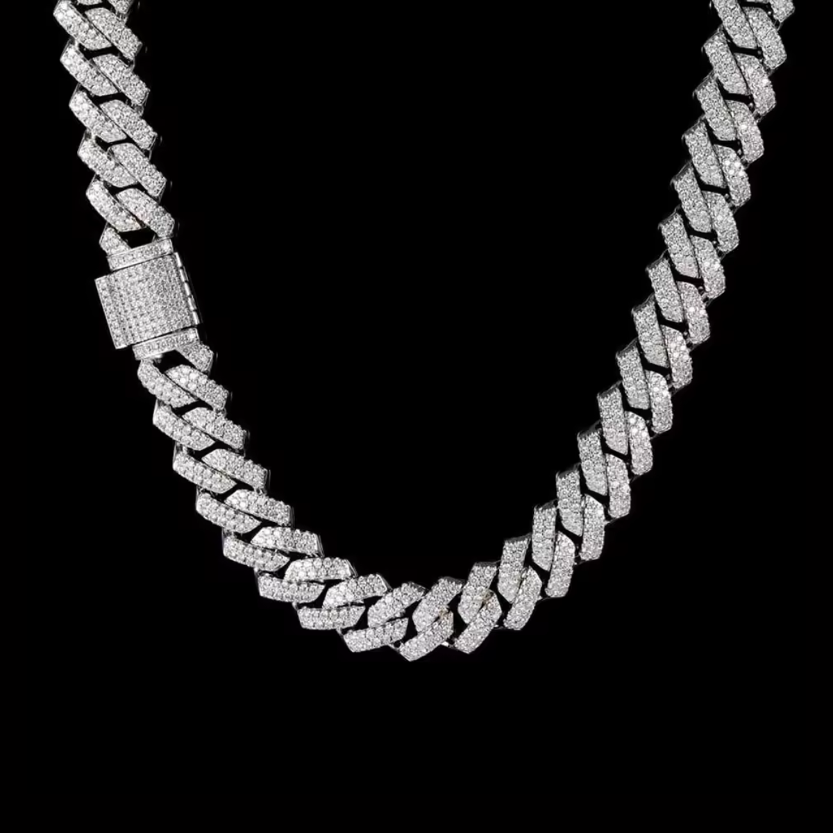 Moissanite Cuban Bracelet & Necklace – 925 Silver