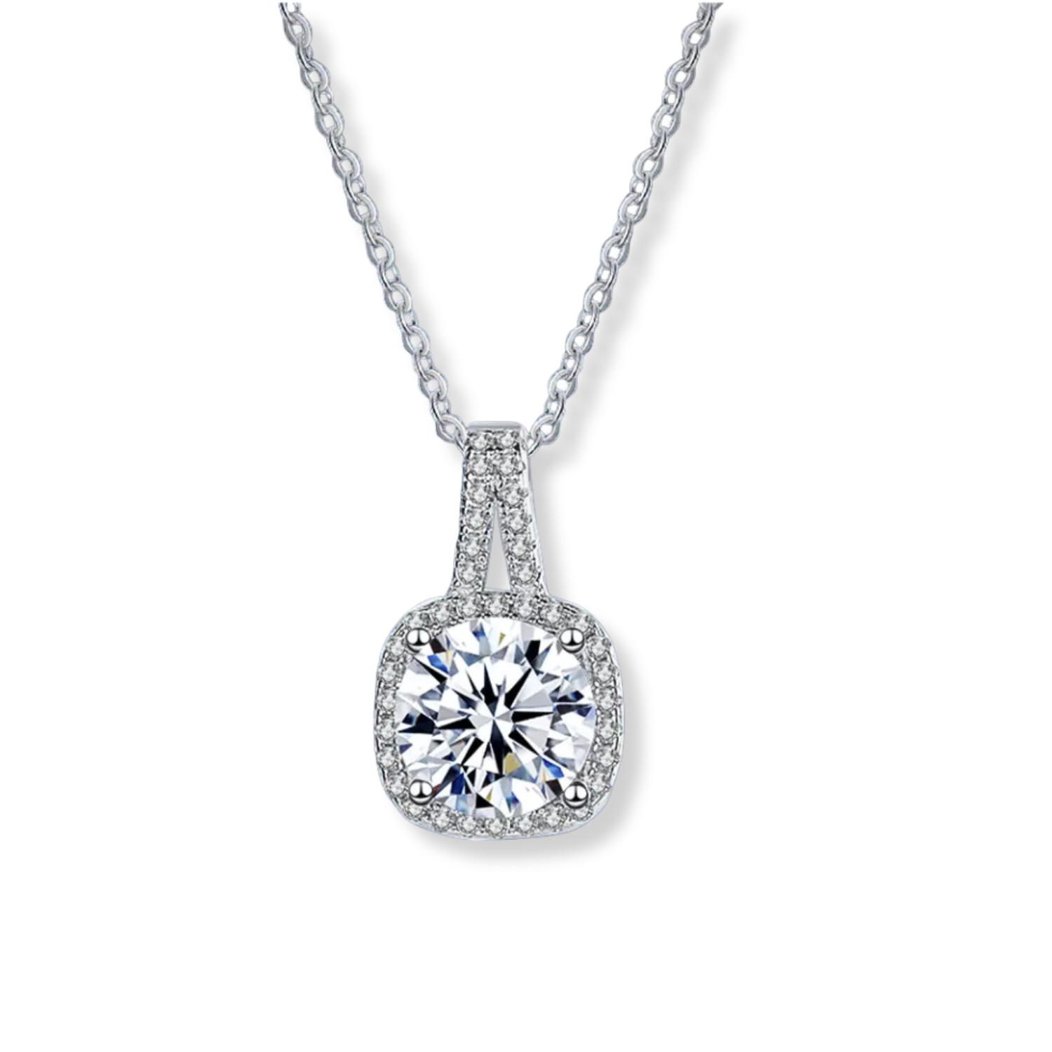 Petite & Pretty Square Moissanite Necklace