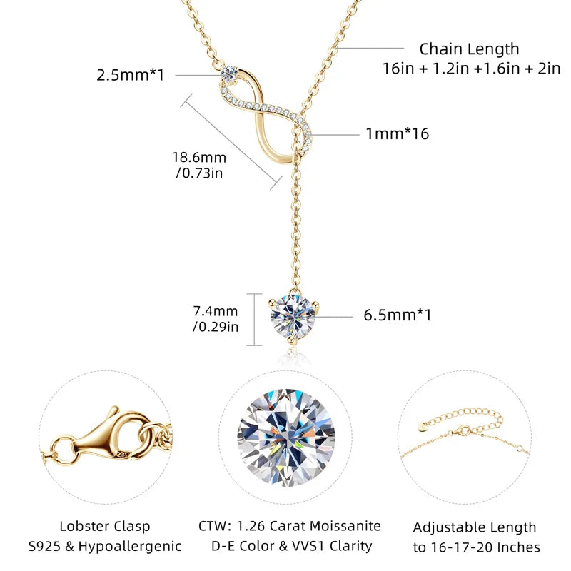 Infinity Elegance 1.26 CTW Moissanite Necklace