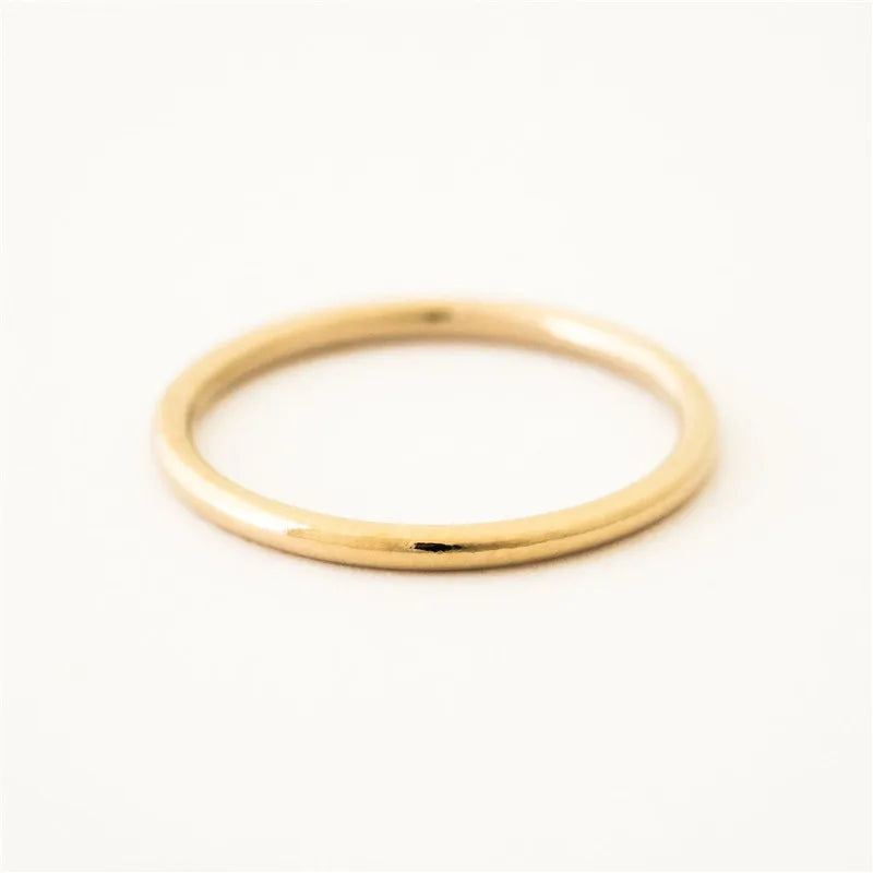 14K gold filled Essential Stacking Ring 1.5MM Thickness Knuckle Ring Boho Gold Jewelry Minimalism Stacking Boho Ring for Women