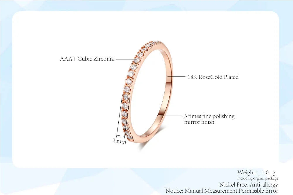 Micro Pave Zircon Ring | Stackable Crystal Fashion Jewelry