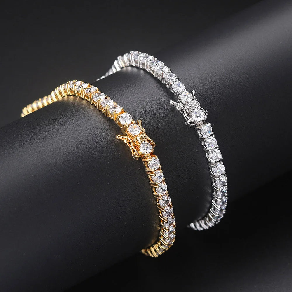 Iced Out Tennis Bracelet for Women – Gold Plated Cubic Zirconia Luxury Jewelry