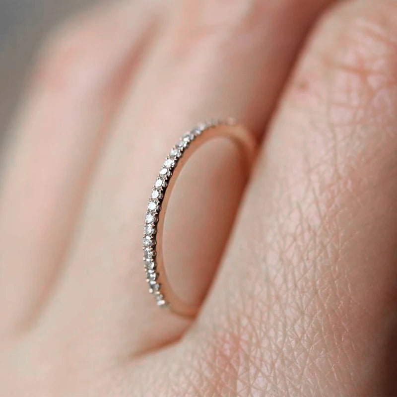 Micro Pave Zircon Ring | Stackable Crystal Fashion Jewelry