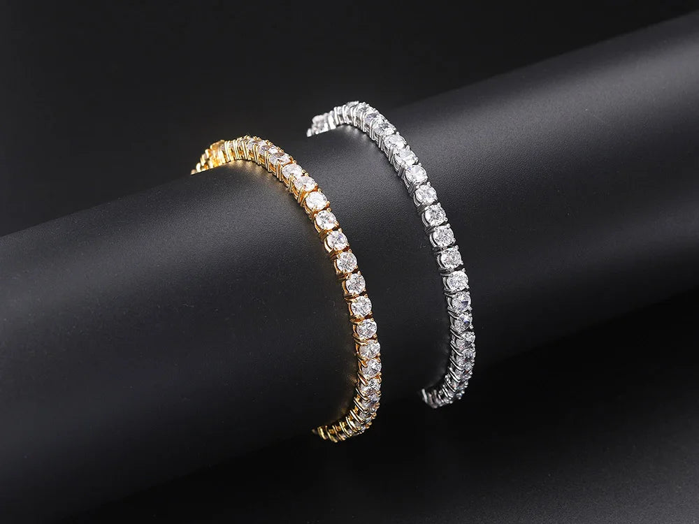 Iced Out Tennis Bracelet for Women – Gold Plated Cubic Zirconia Luxury Jewelry