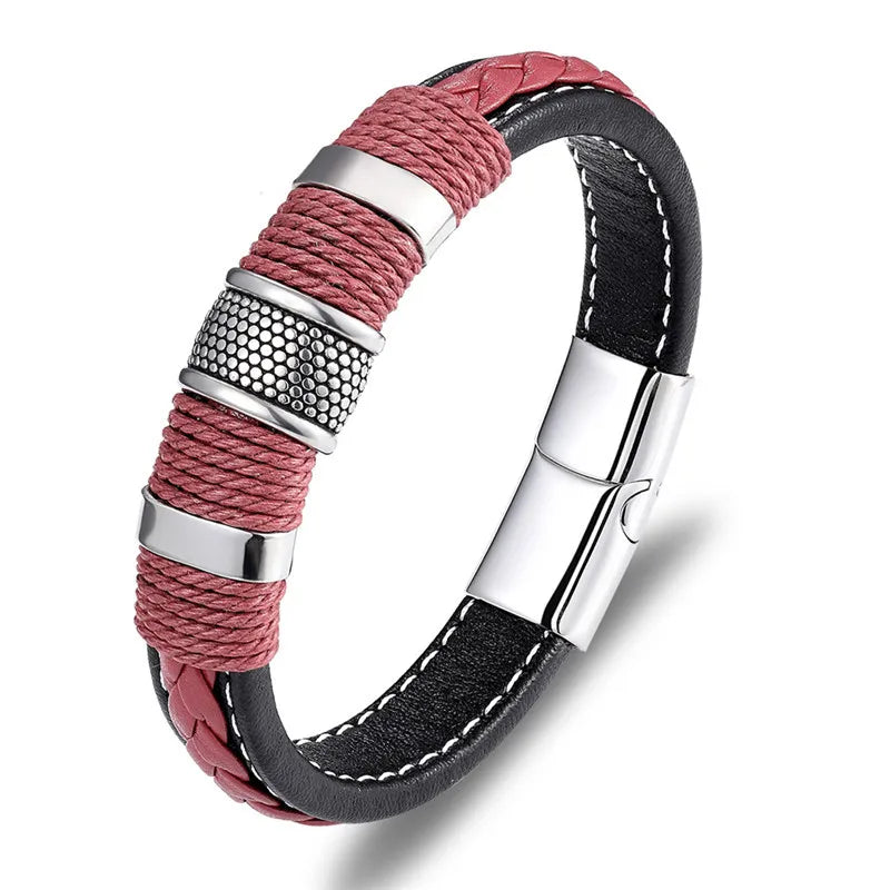 Men’s Stainless Steel Magnetic Buckle Bracelet | Trendy Charm Wristband