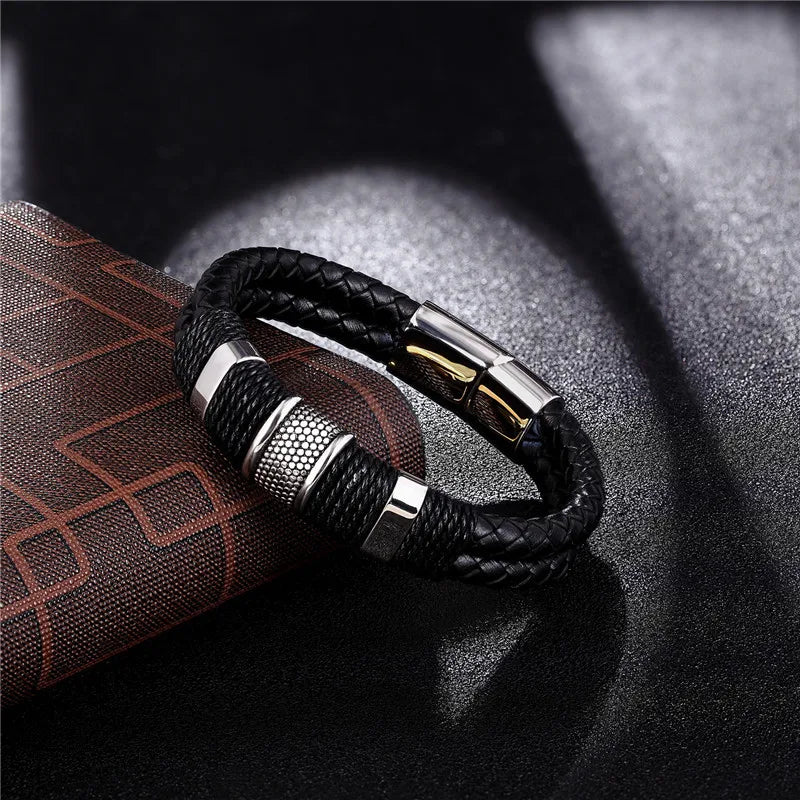 Men’s Stainless Steel Magnetic Buckle Bracelet | Trendy Charm Wristband