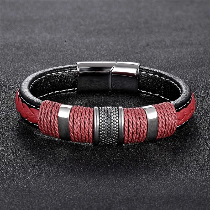 Men’s Stainless Steel Magnetic Buckle Bracelet | Trendy Charm Wristband