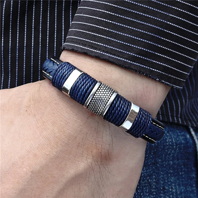 Men’s Stainless Steel Magnetic Buckle Bracelet | Trendy Charm Wristband