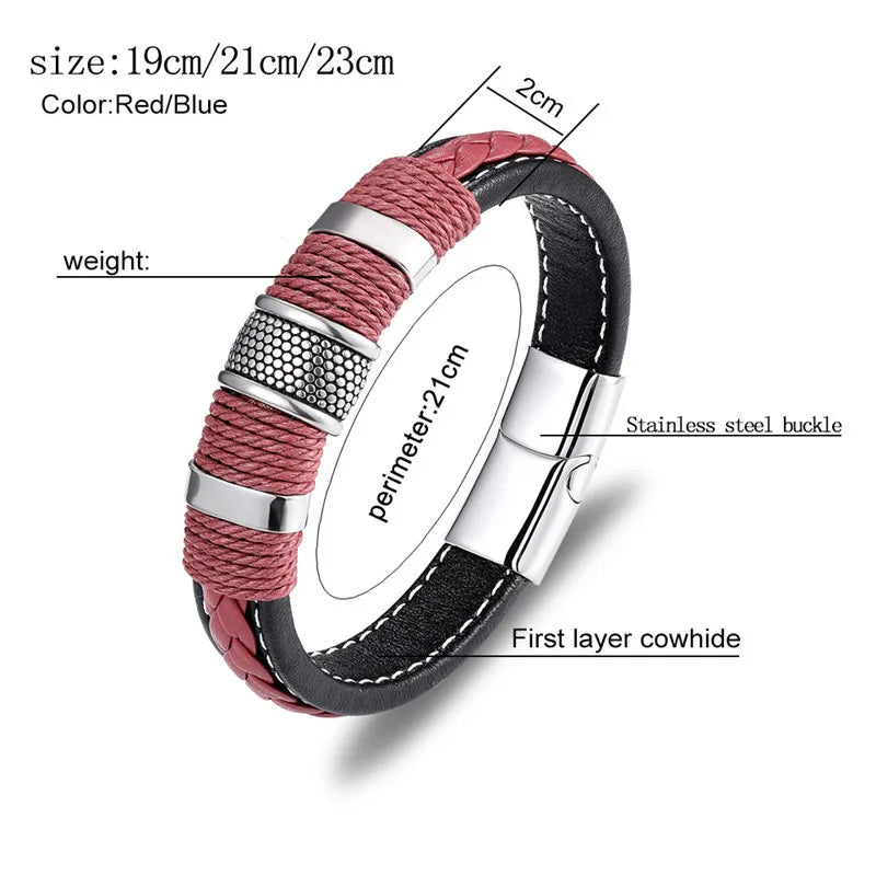 Men’s Stainless Steel Magnetic Buckle Bracelet | Trendy Charm Wristband