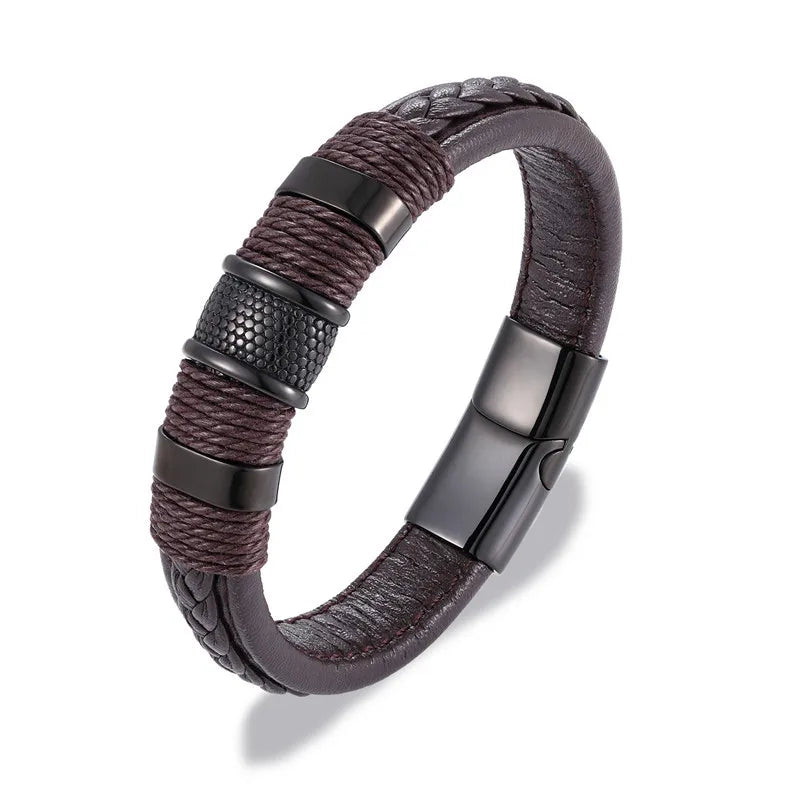 Men’s Stainless Steel Magnetic Buckle Bracelet | Trendy Charm Wristband