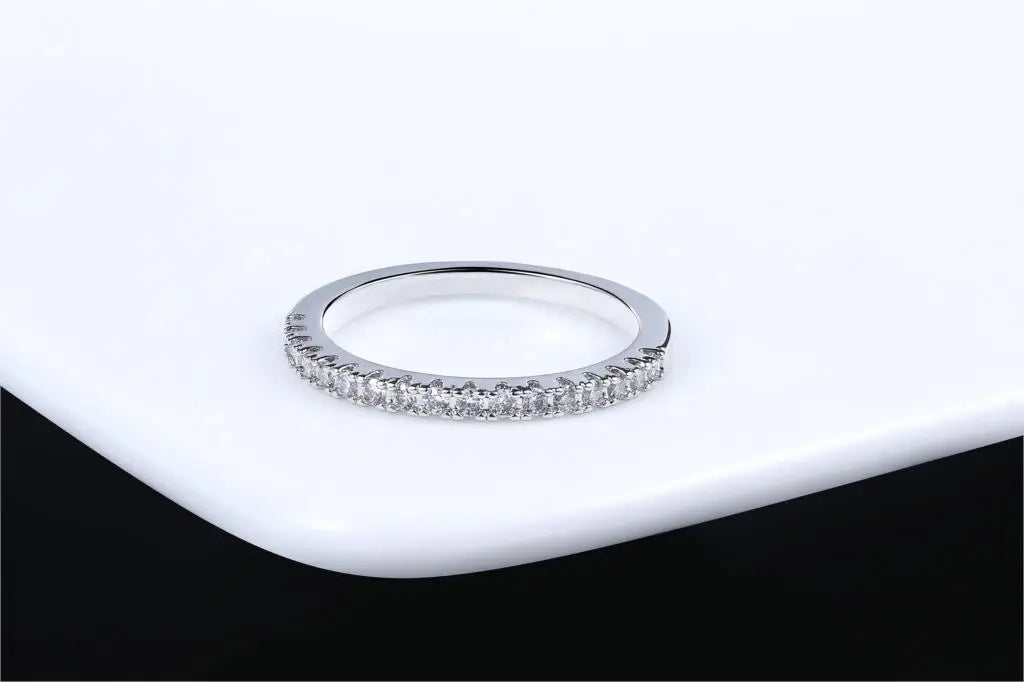 Micro Pave Zircon Ring | Stackable Crystal Fashion Jewelry