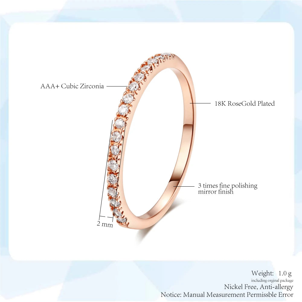 Micro Pave Zircon Ring | Stackable Crystal Fashion Jewelry