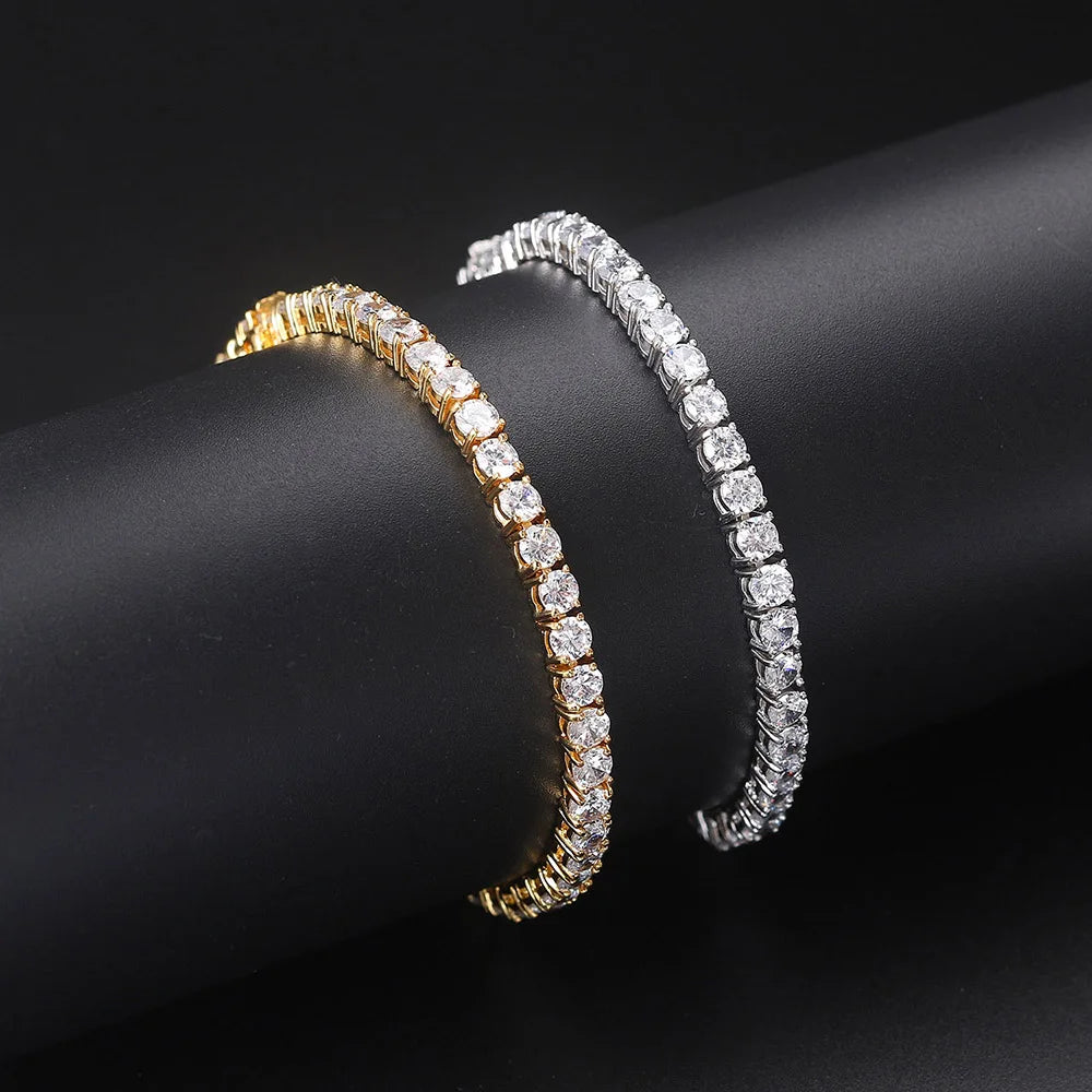 Iced Out Tennis Bracelet for Women – Gold Plated Cubic Zirconia Luxury Jewelry