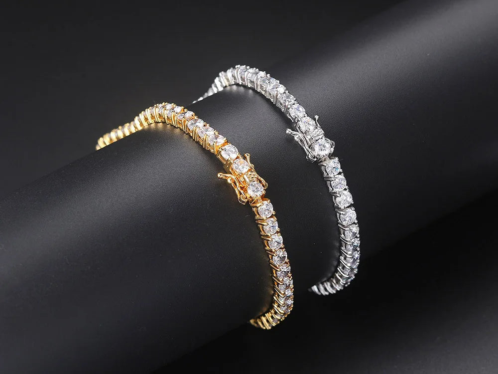 Iced Out Tennis Bracelet for Women – Gold Plated Cubic Zirconia Luxury Jewelry