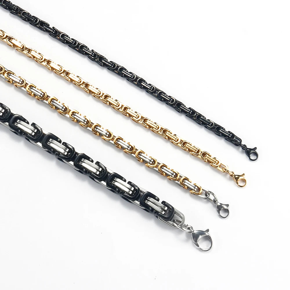 Stainless Steel Necklace -  Gold & Silver Unisex