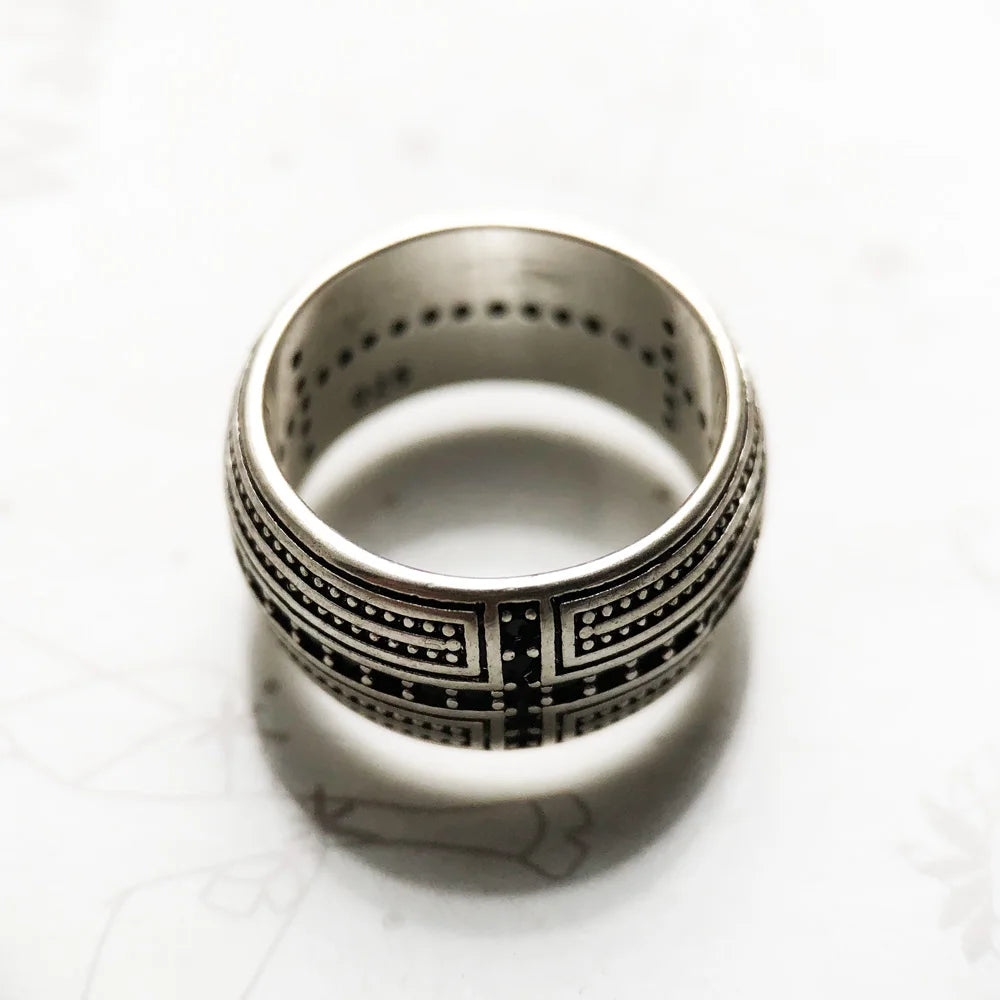 Black  Cross Ring –Sterling Silver Jewelry | Trendy Wedding Band