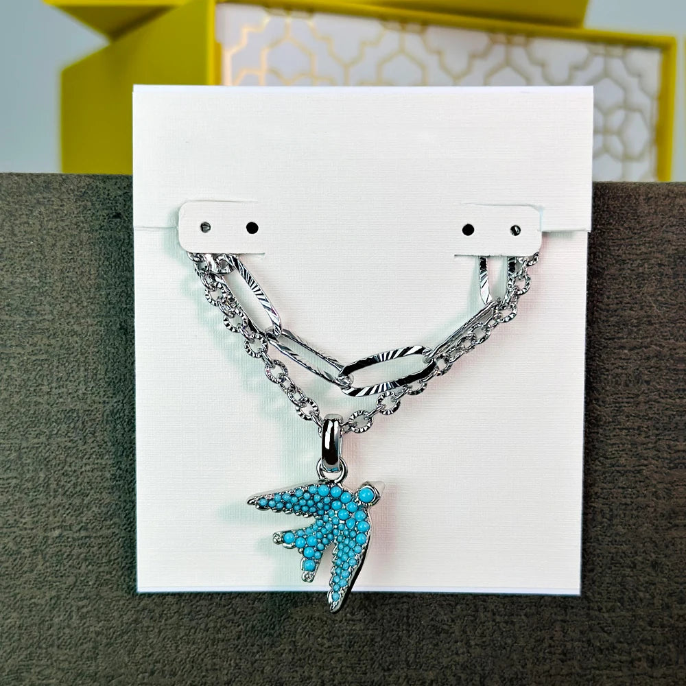 Blue Melody Bird Double Layer Necklace Kendra Scott